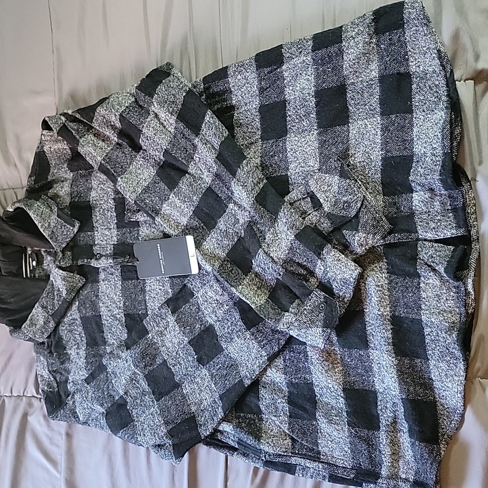 SUNRISE KINGDOM  Large Grey hooded Flannel